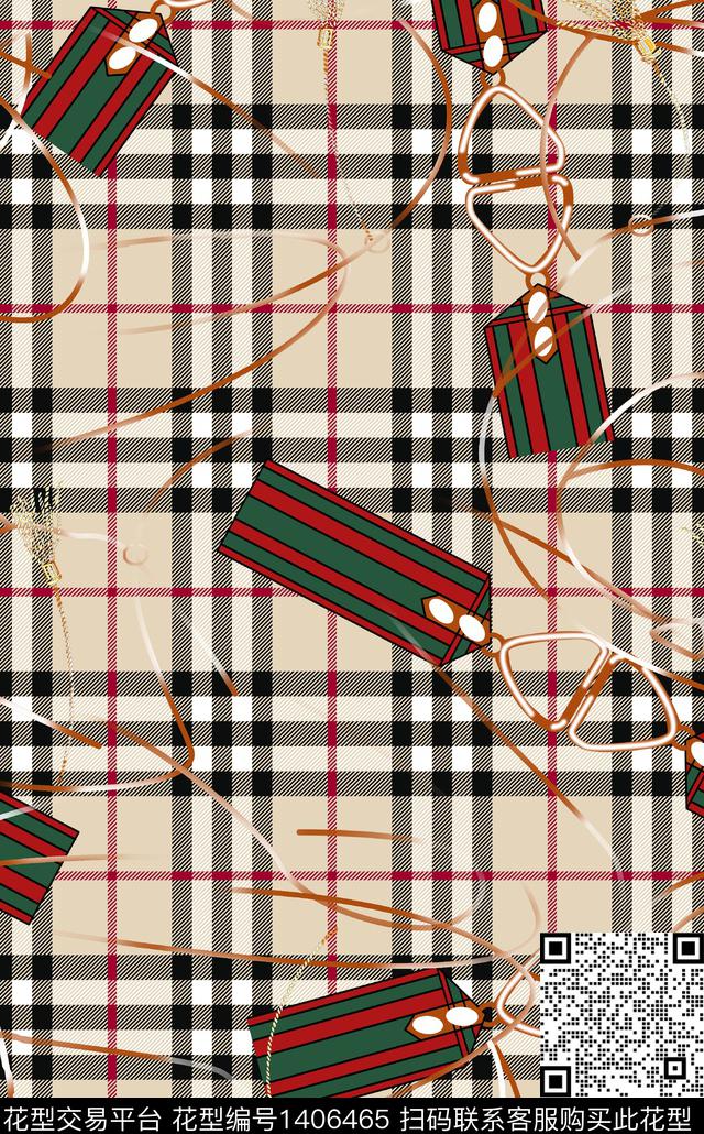几何时尚格子数码印花华亿平台下载（图片编号: 1406465） - 瓦栏（Walan）