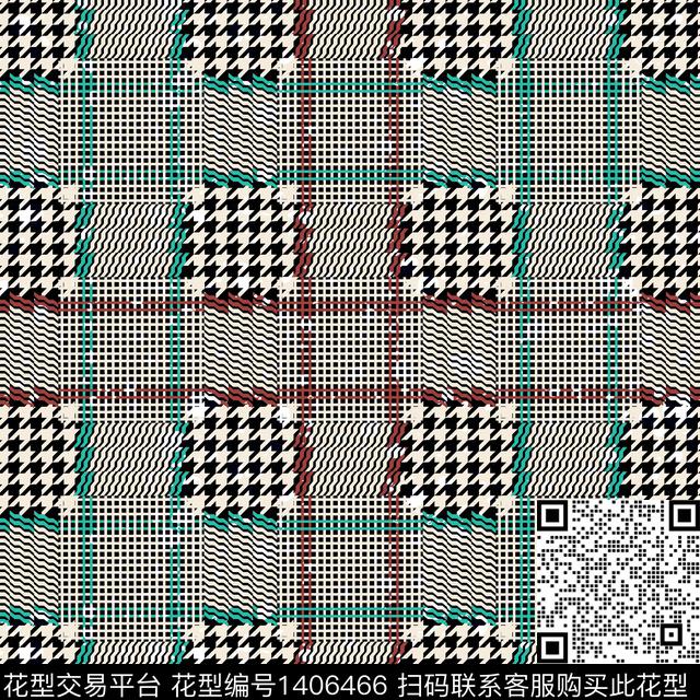 几何时尚格子数码印花华亿平台下载（图片编号: 1406466） - 瓦栏（Walan）