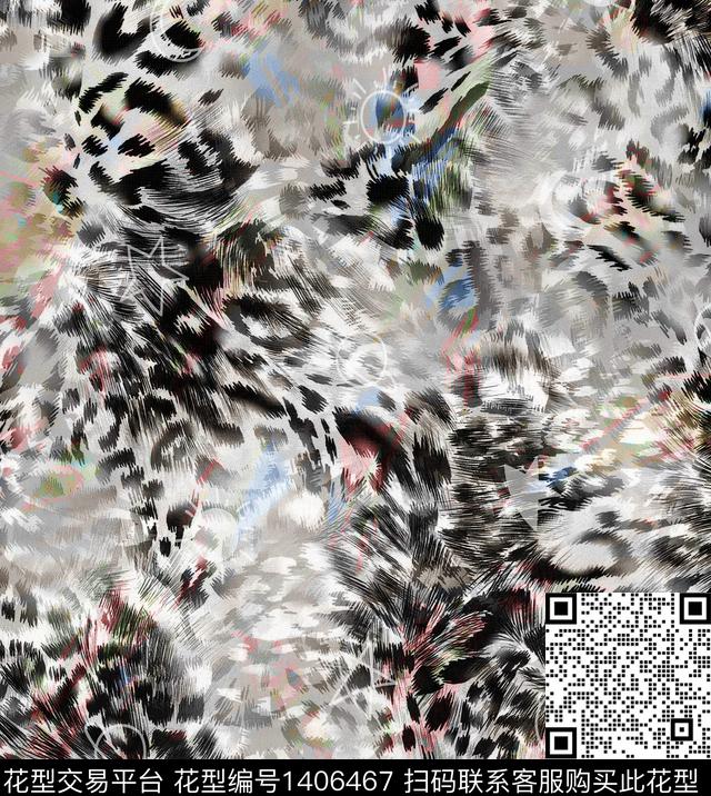 豹纹动物男装数码印花华亿平台下载（图片编号: 1406467） - 瓦栏（Walan）