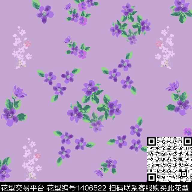 花卉大牌风小碎花传统印花华亿平台下载（图片编号: 1406522） - 瓦栏（Walan）