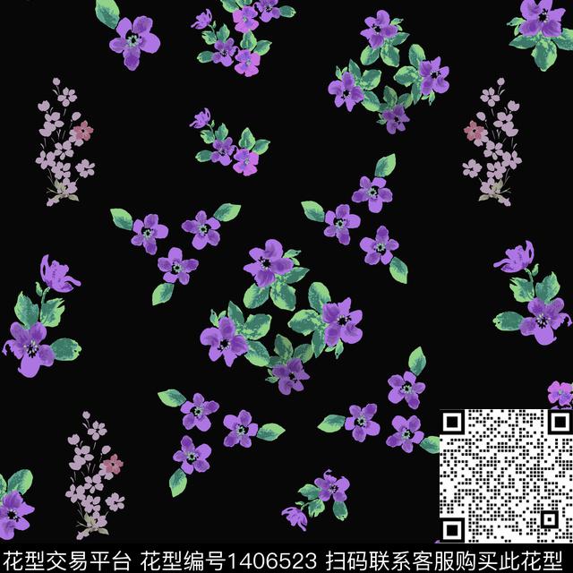 花卉大牌风小碎花传统印花华亿平台下载（图片编号: 1406523） - 瓦栏（Walan）