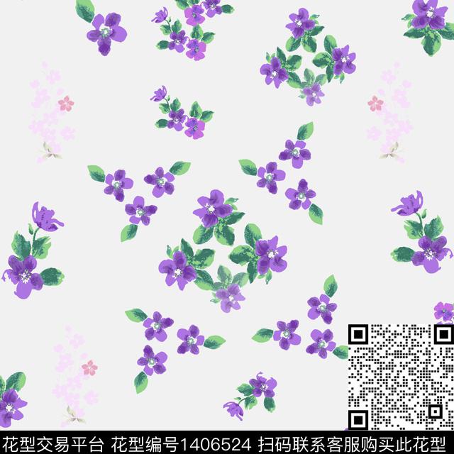 花卉大牌风小碎花传统印花华亿平台下载（图片编号: 1406524） - 瓦栏（Walan）