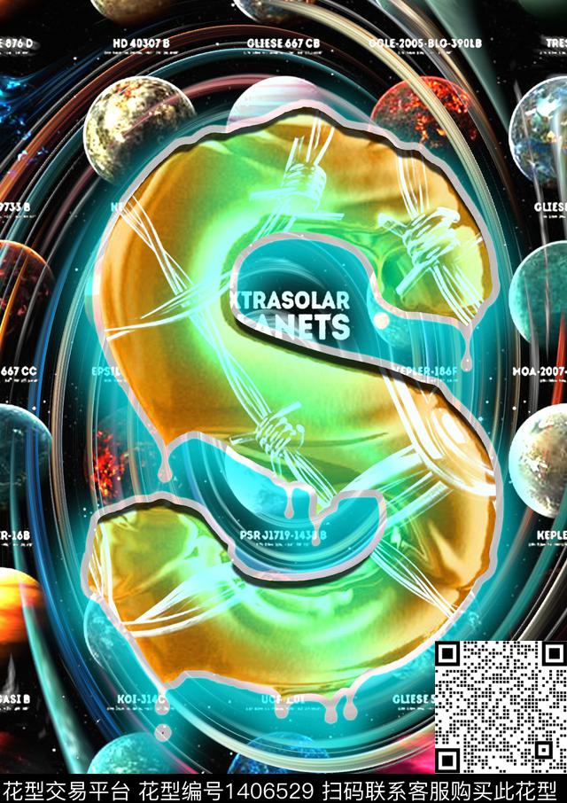 烟火字母大牌风传统印花华亿平台下载（图片编号: 1406529） - 瓦栏（Walan）