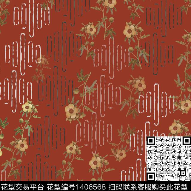花卉大牌风小碎花传统印花华亿平台下载（图片编号: 1406568） - 瓦栏（Walan）