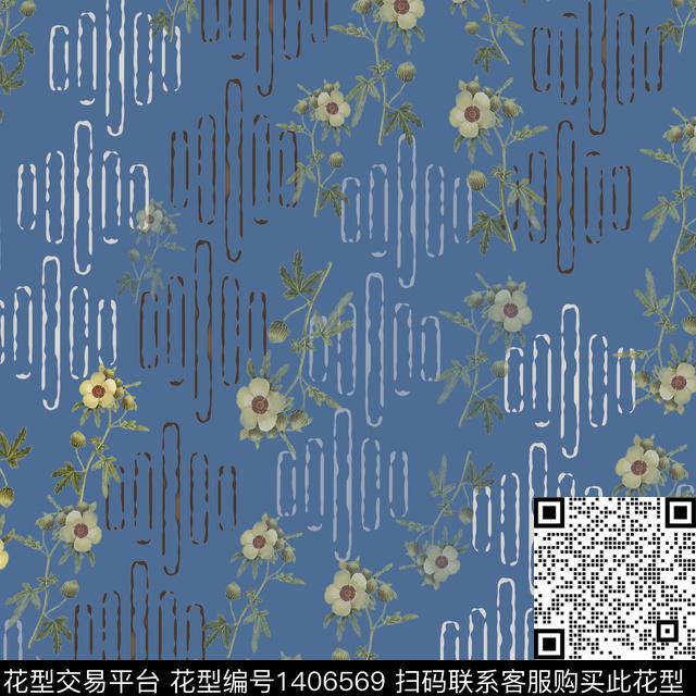 花卉大牌风小碎花传统印花华亿平台下载（图片编号: 1406569） - 瓦栏（Walan）