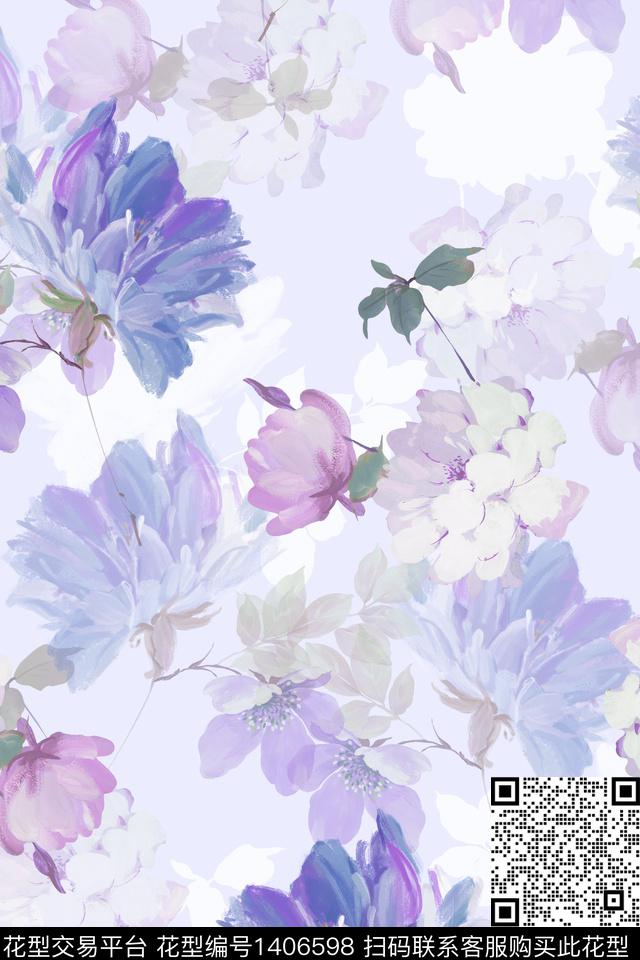 绿植树叶花卉大牌风数码印花华亿平台下载（图片编号: 1406598） - 瓦栏（Walan）