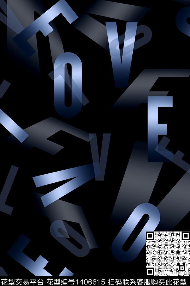 几何渐变字母数码印花华亿平台下载（图片编号: 1406615） - 瓦栏（Walan）