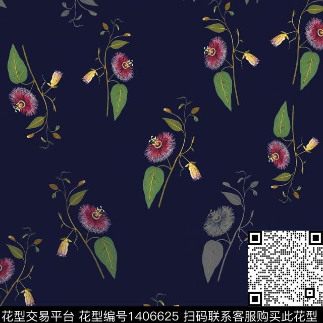 花卉大牌风小碎花传统印花华亿平台下载（图片编号: 1406625） - 瓦栏（Walan）