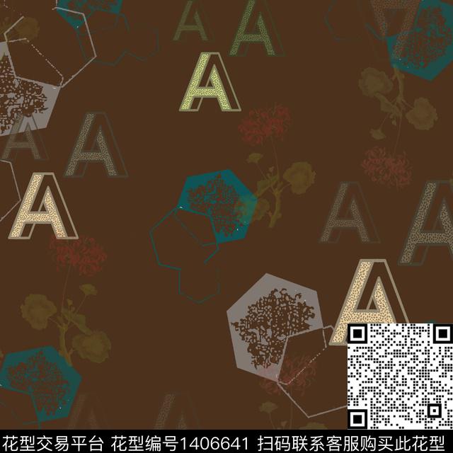 字母大牌风几何传统印花华亿平台下载（图片编号: 1406641） - 瓦栏（Walan）