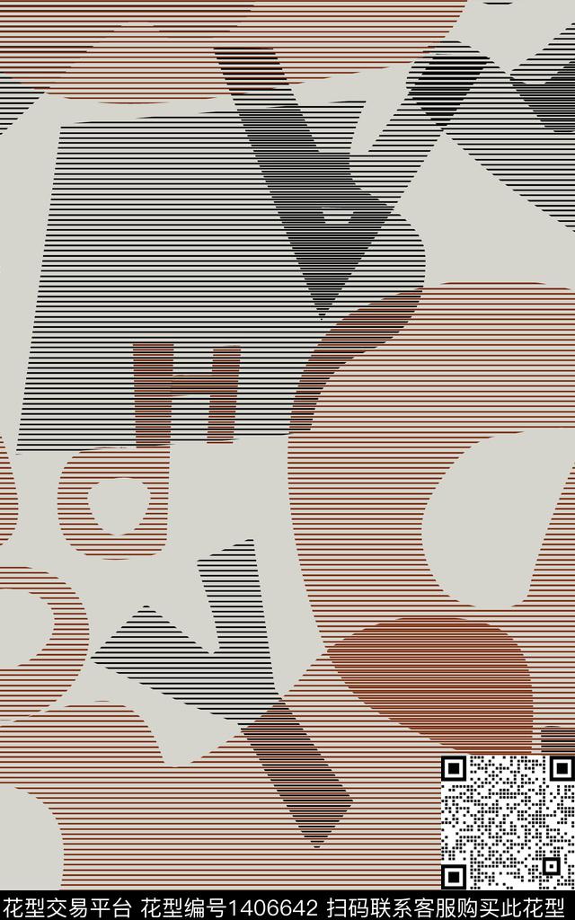 线条几何简约传统印花华亿平台下载（图片编号: 1406642） - 瓦栏（Walan）