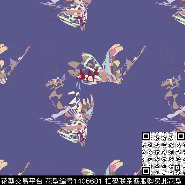 花卉蝴蝶玉兰花灰色花传统印花华亿平台下载（图片编号: 1406681） - 瓦栏（Walan）