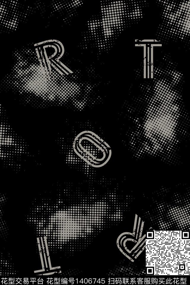 字母男装大牌风传统印花华亿平台下载（图片编号: 1406745） - 瓦栏（Walan）