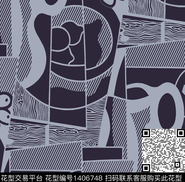 线条斑马纹几何传统印花华亿平台下载（图片编号: 1406748） - 瓦栏（Walan）