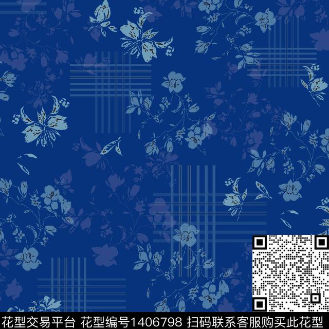 几何花卉大牌风传统印花华亿平台下载（图片编号: 1406798） - 瓦栏（Walan）