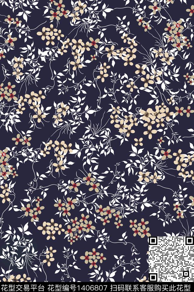 大牌风小碎花满版散花传统印花华亿平台下载（图片编号: 1406807） - 瓦栏（Walan）