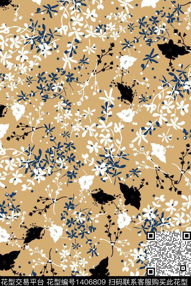 大牌风小碎花满版散花传统印花华亿平台下载（图片编号: 1406809） - 瓦栏（Walan）