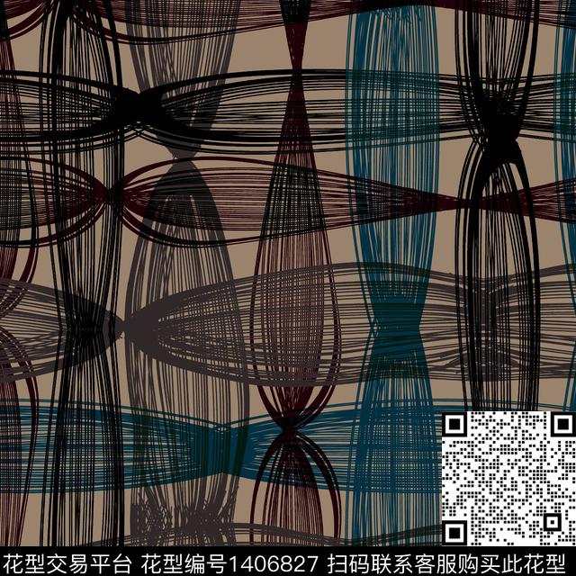 线条几何简约传统印花华亿平台下载（图片编号: 1406827） - 瓦栏（Walan）