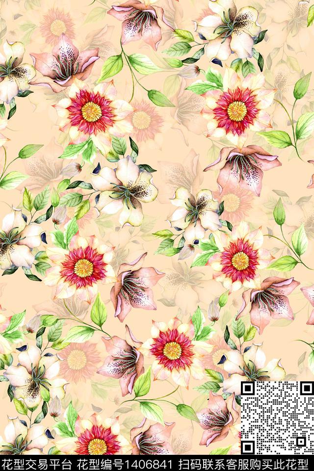 连衣裙小清新小碎花传统印花华亿平台下载（图片编号: 1406841） - 瓦栏（Walan）