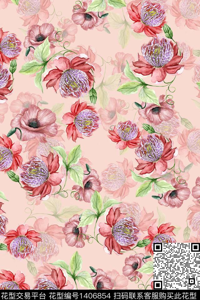 连衣裙小清新小碎花传统印花华亿平台下载（图片编号: 1406854） - 瓦栏（Walan）