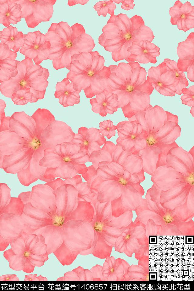 花卉花瓣春夏华亿平台数码印花华亿平台下载（图片编号: 1406857） - 瓦栏（Walan）