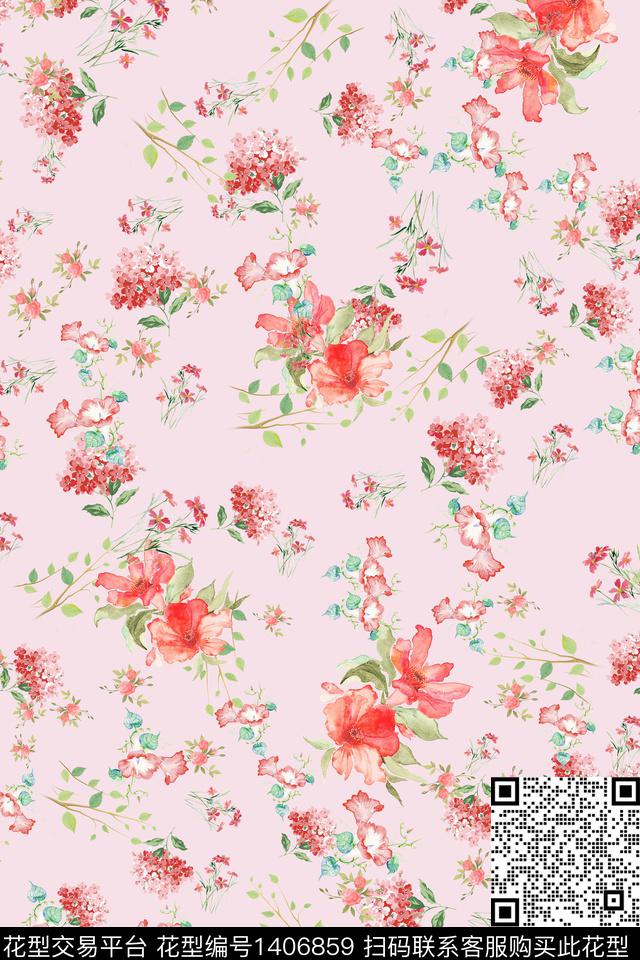 连衣裙小清新小碎花传统印花华亿平台下载（图片编号: 1406859） - 瓦栏（Walan）