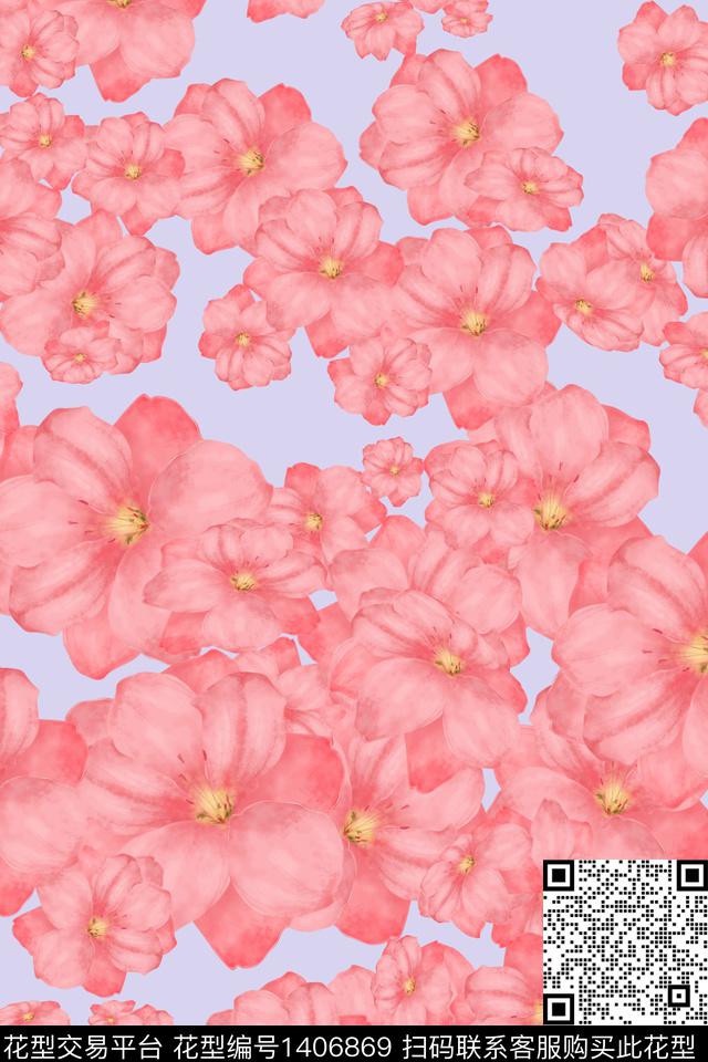 花卉花瓣春夏华亿平台数码印花华亿平台下载（图片编号: 1406869） - 瓦栏（Walan）
