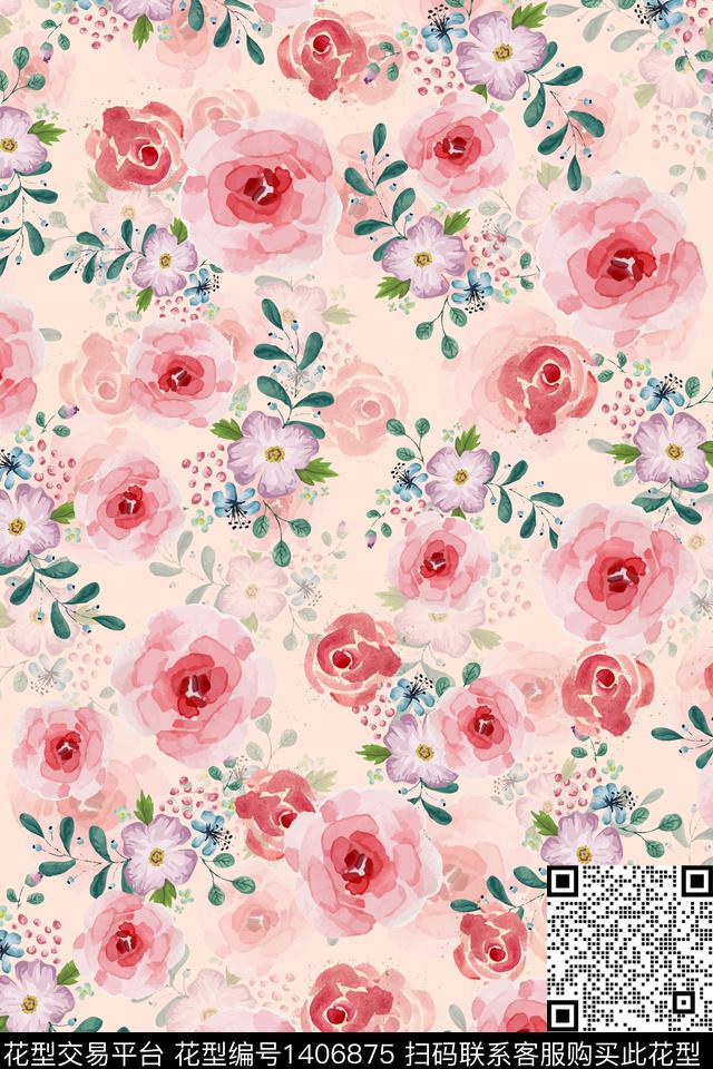 连衣裙小清新小碎花传统印花华亿平台下载（图片编号: 1406875） - 瓦栏（Walan）