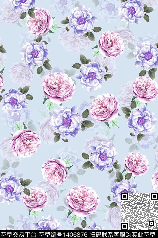 连衣裙小清新小碎花传统印花华亿平台下载（图片编号: 1406876） - 瓦栏（Walan）