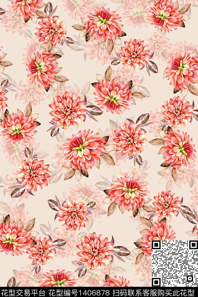 连衣裙小清新小碎花传统印花华亿平台下载（图片编号: 1406878） - 瓦栏（Walan）