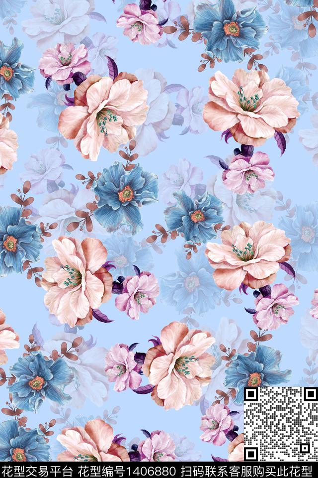 连衣裙小清新小碎花传统印花华亿平台下载（图片编号: 1406880） - 瓦栏（Walan）