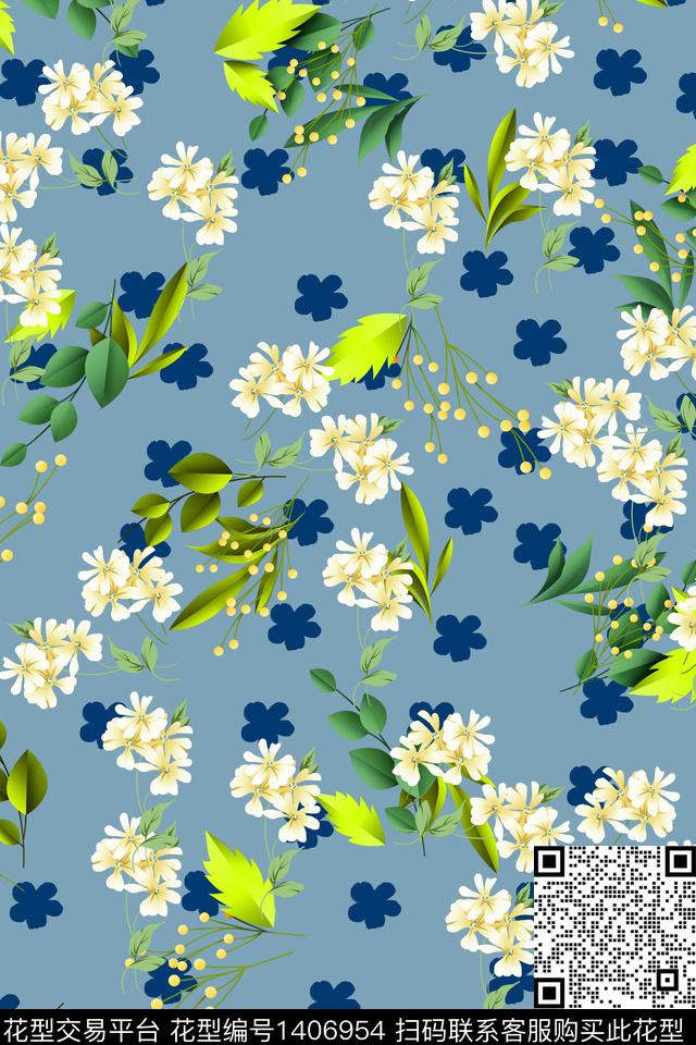 数码华亿平台满版散花小碎花数码印花华亿平台下载（图片编号: 1406954） - 瓦栏（Walan）