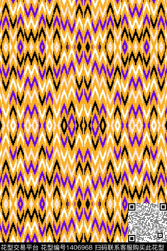 几何格子条纹数码印花华亿平台下载（图片编号: 1406968） - 瓦栏（Walan）