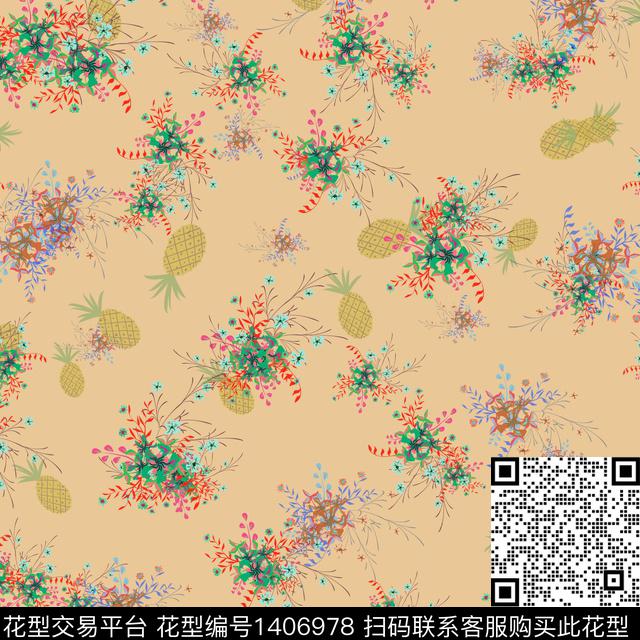 女装花卉小碎花数码印花华亿平台下载（图片编号: 1406978） - 瓦栏（Walan）