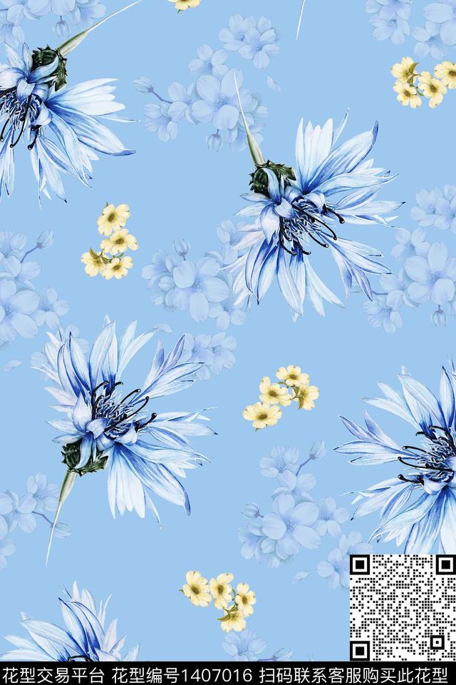 绿植树叶花卉大牌风数码印花华亿平台下载（图片编号: 1407016） - 瓦栏（Walan）