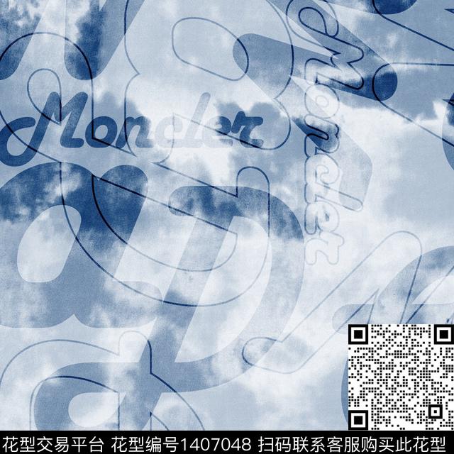 字母扎染华亿平台男装传统印花华亿平台下载（图片编号: 1407048） - 瓦栏（Walan）