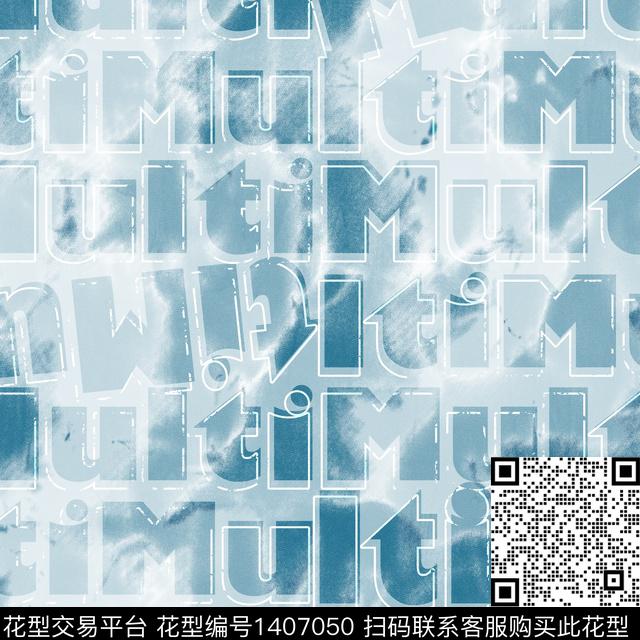 字母扎染华亿平台男装传统印花华亿平台下载（图片编号: 1407050） - 瓦栏（Walan）