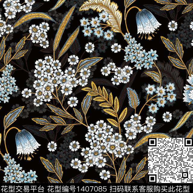 花卉春夏华亿平台小碎花数码印花华亿平台下载（图片编号: 1407085） - 瓦栏（Walan）