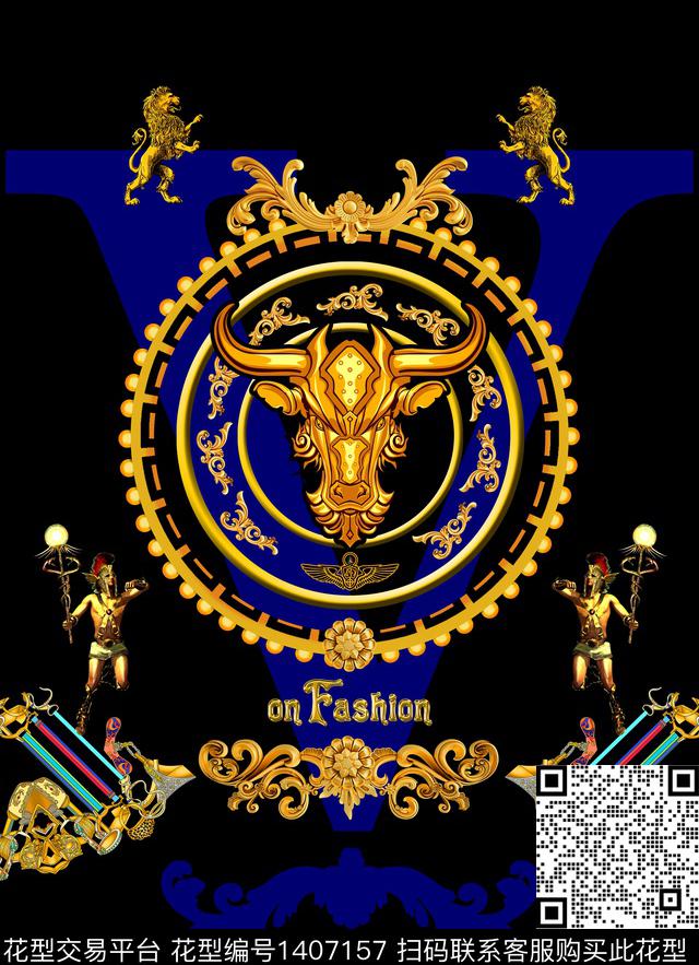 定位花时尚动物花卉数码印花华亿平台下载（图片编号: 1407157） - 瓦栏（Walan）