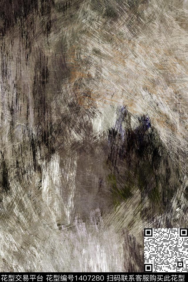 线条水彩肌理数码印花华亿平台下载（图片编号: 1407280） - 瓦栏（Walan）