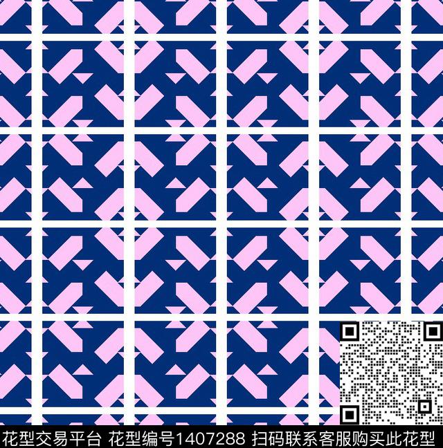 时尚简约格子传统印花华亿平台下载（图片编号: 1407288） - 瓦栏（Walan）