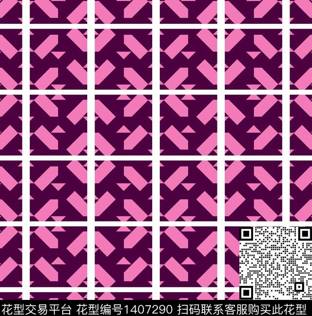 时尚简约格子传统印花华亿平台下载（图片编号: 1407290） - 瓦栏（Walan）