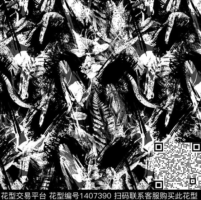 几何山迷彩数码印花华亿平台下载（图片编号: 1407390） - 瓦栏（Walan）