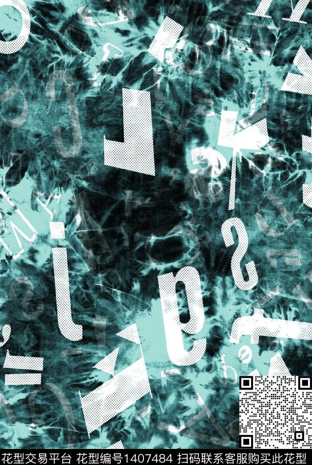 涂鸦字母肌理数码印花华亿平台下载（图片编号: 1407484） - 瓦栏（Walan）