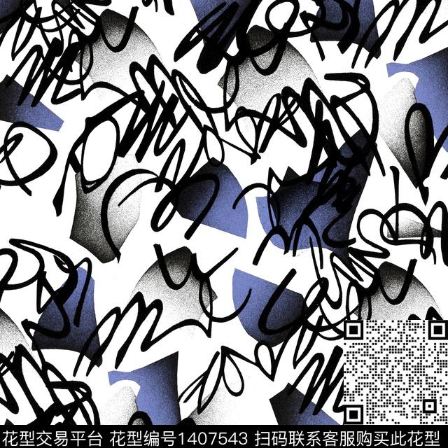 线条渐变新品数码印花华亿平台下载（图片编号: 1407543） - 瓦栏（Walan）