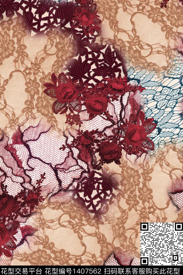 香云纱网布蕾丝数码印花华亿平台下载（图片编号: 1407562） - 瓦栏（Walan）