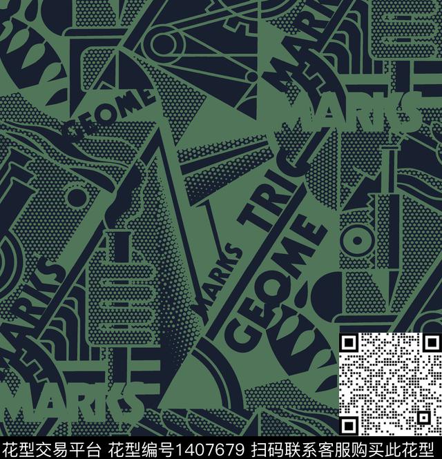 字母版画波点传统印花华亿平台下载（图片编号: 1407679） - 瓦栏（Walan）