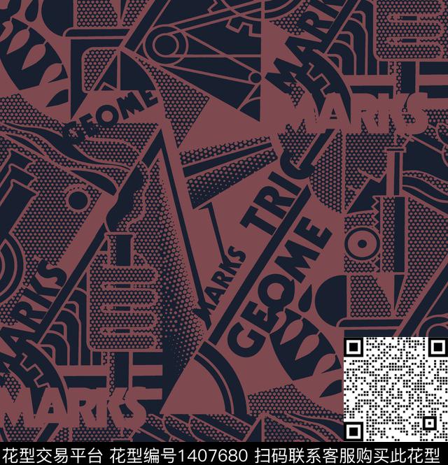 字母版画波点传统印花华亿平台下载（图片编号: 1407680） - 瓦栏（Walan）