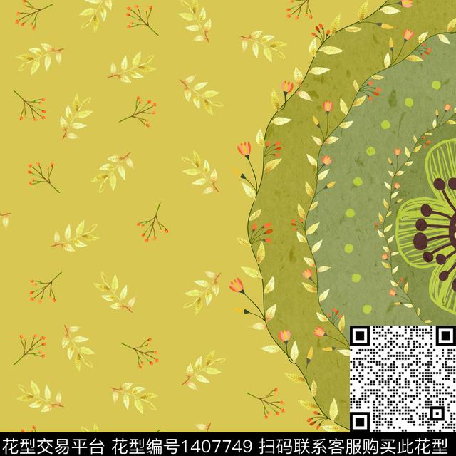 时尚民族风卡通数码印花华亿平台下载（图片编号: 1407749） - 瓦栏（Walan）