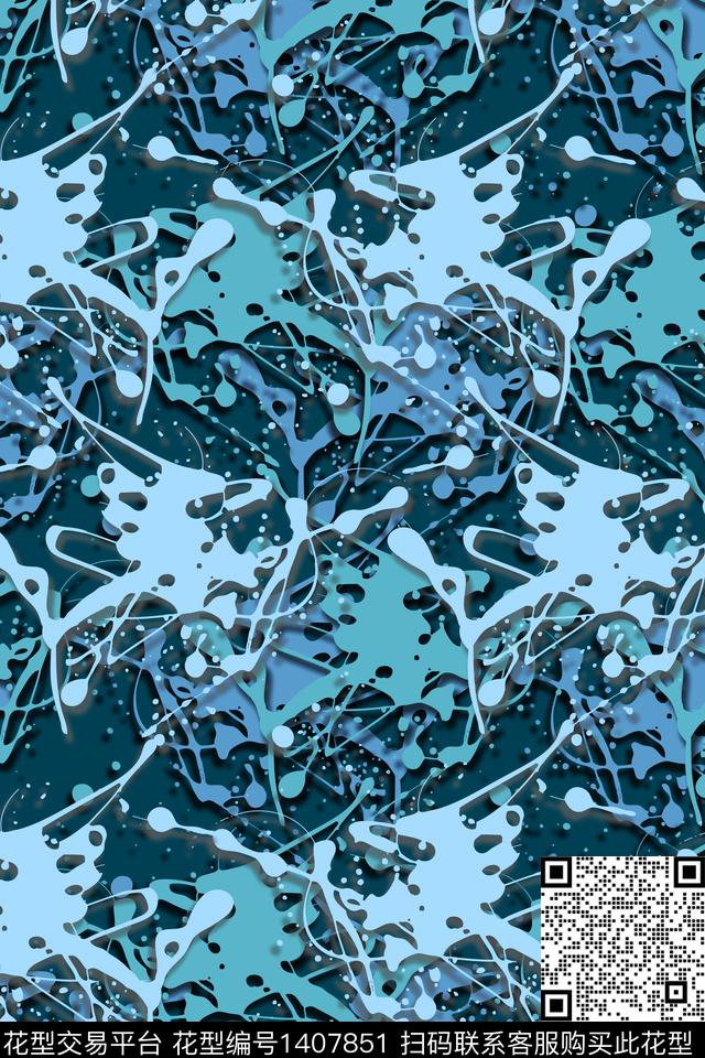 抽象男装家居服户外传统印花华亿平台下载（图片编号: 1407851） - 瓦栏（Walan）