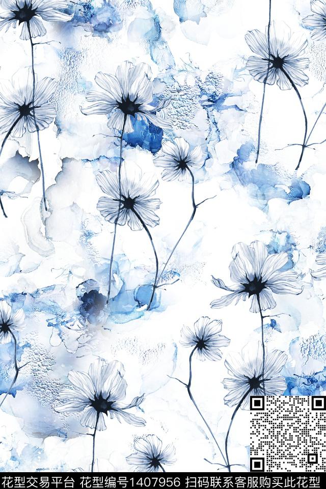 肌理大牌风小清新数码印花华亿平台下载（图片编号: 1407956） - 瓦栏（Walan）